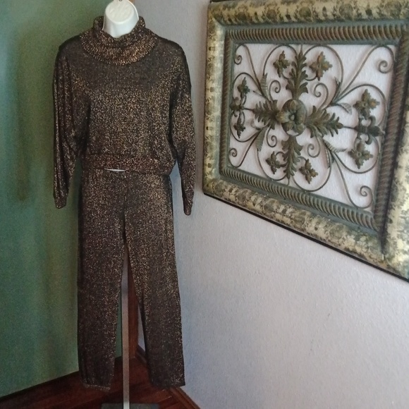 Vintage Christian Dior Dress Up to Loungewear Knit Pantsuit Sz XS/S - Picture 1 of 13